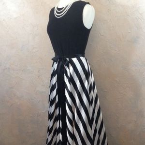 Betsy & Adam Black & White chevron gown
